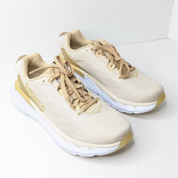 Hoka One One Elevon 2 Running Shoes Cream/Tan Women's 9